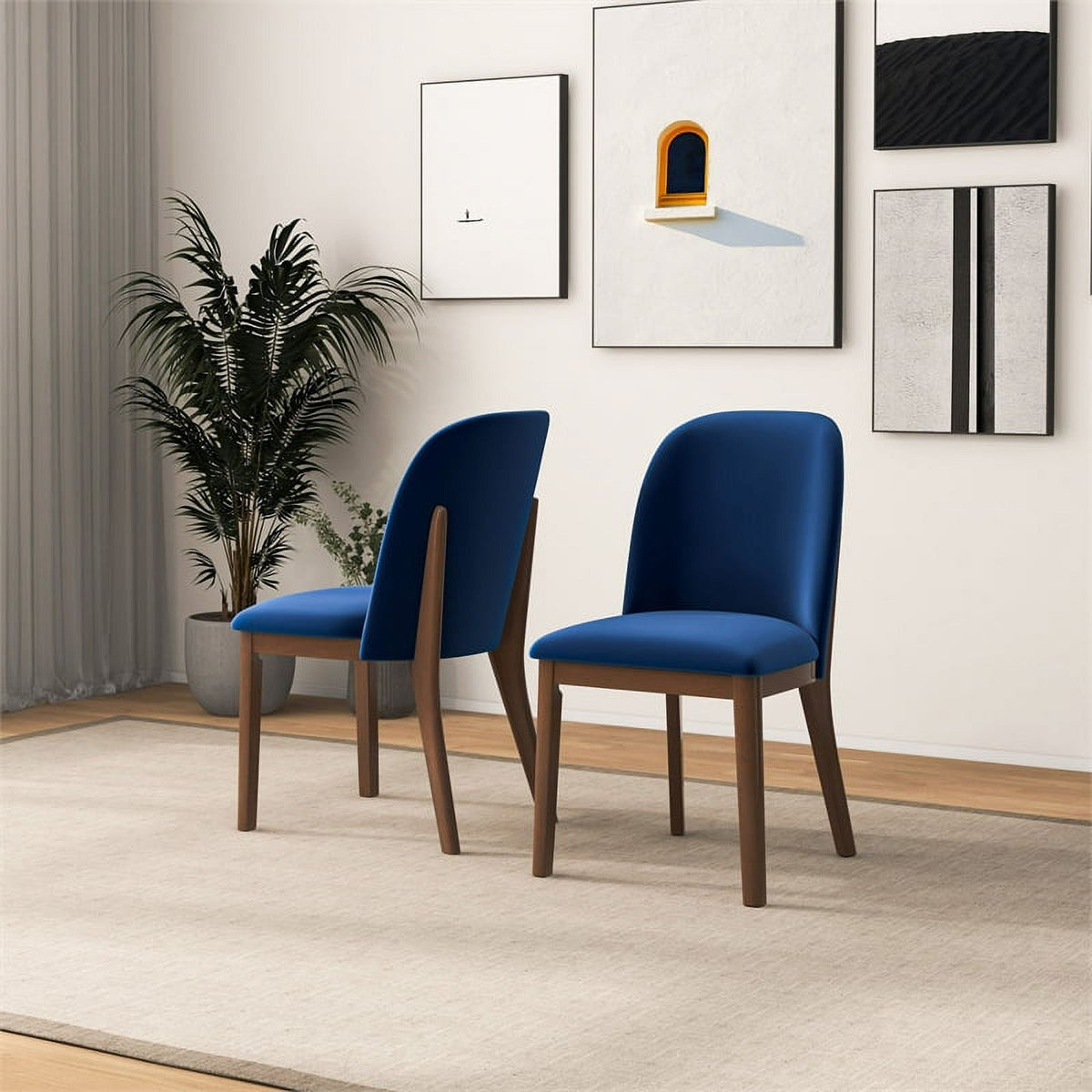 Velvet Dining Chair in Navy Blue (Set of 2) G837145