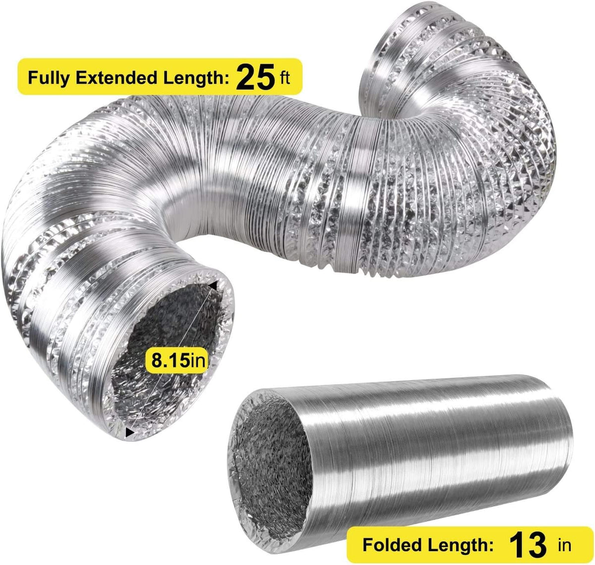 8 Inch 500 CFM Inline Fan with Variable Speed Controller Carbon Filter 25 Feet Ducting Combo G75300