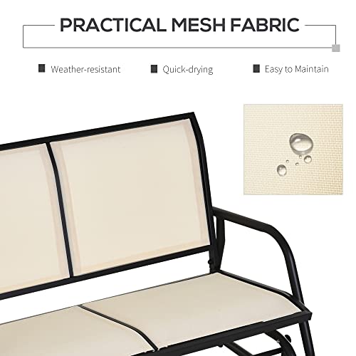 2-Person Outdoor Glider Bench Black R887814