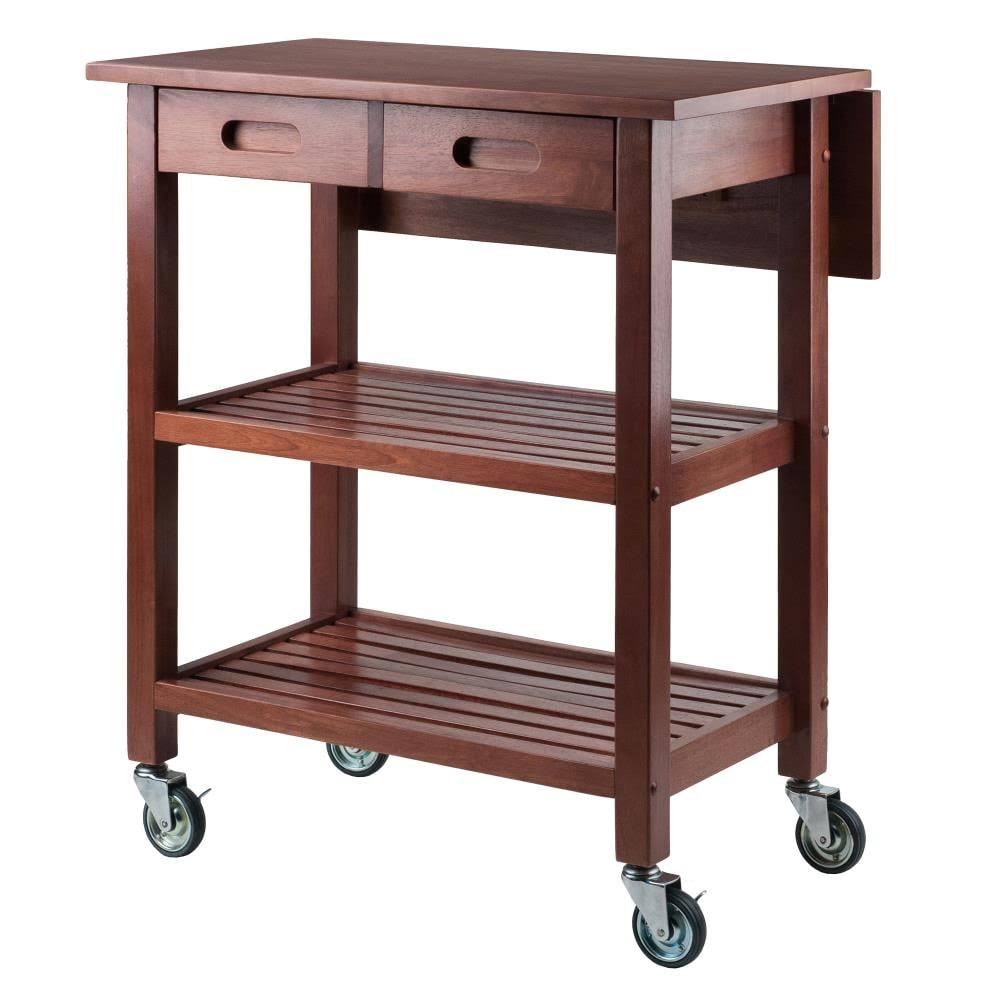 Walnut Kitchen Cart with Drop Leaf Y29710