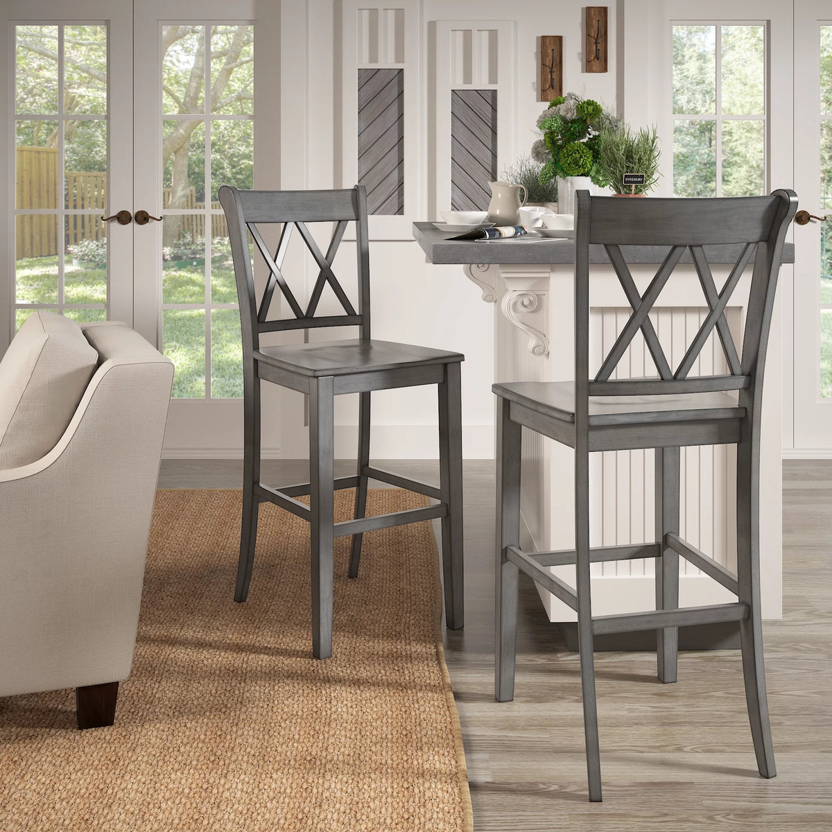 Vintage 29 in. Bar Stool Set of 2 U5864
