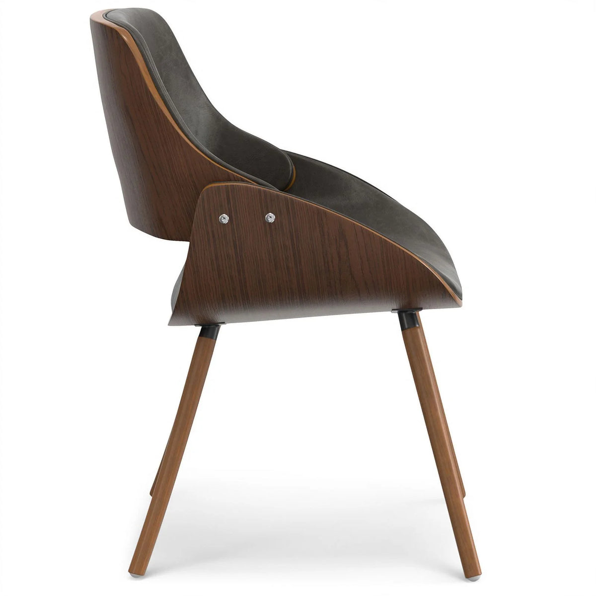 Brown Wood & Faux Leather Dining Chair A1221