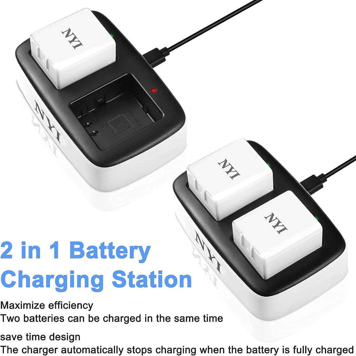 2560mAh Rechargeable Batteries and Charging Station (2 Batteries +1 Charger) S174811