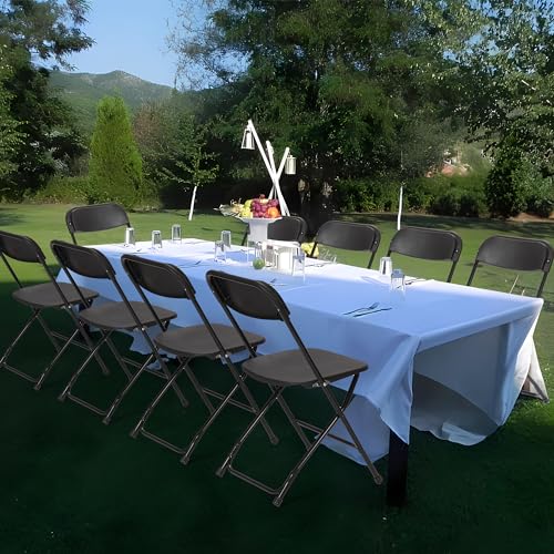 Black 10 Pack Plastic Folding Chair 350 LB Weight Capacity V8573