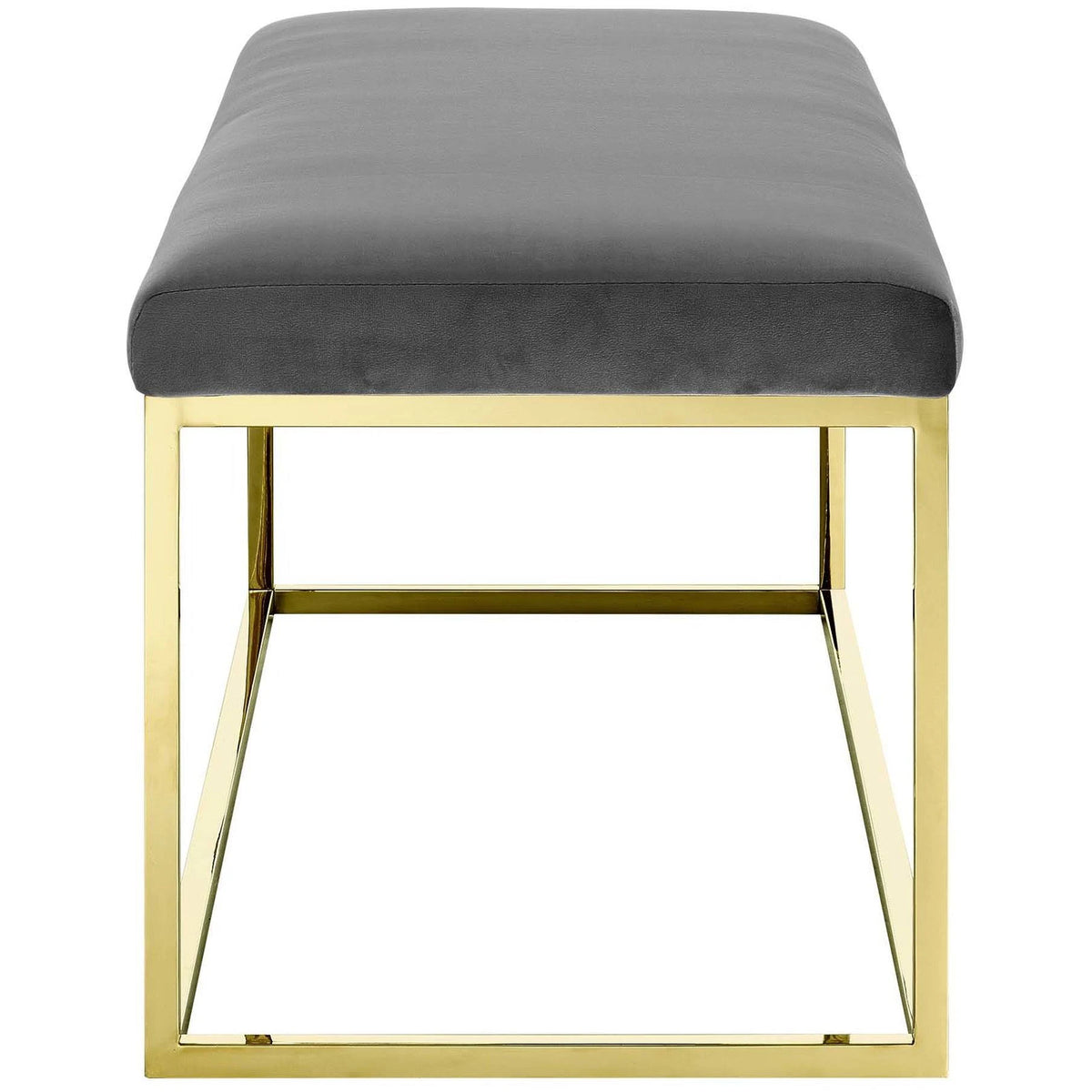 Gold Gray Fabric Bench T97464