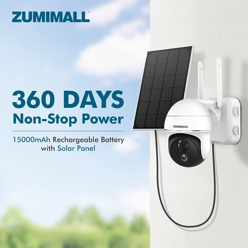 Wireless WiFi Pan Tilt 360° View Solar Powered Security Camera H49834