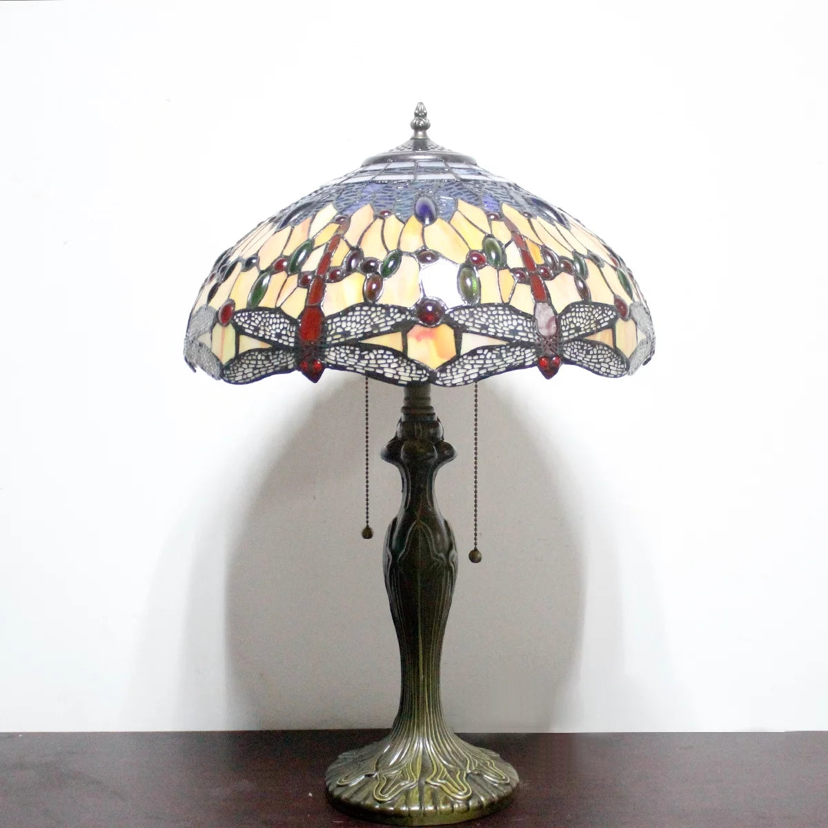 Orange Blue Stained Glass Table Lamp D14714