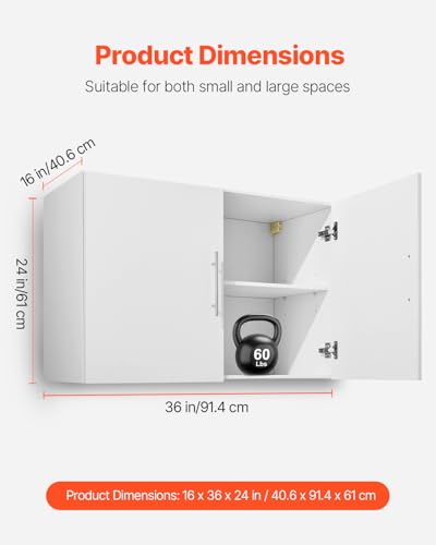White 2-Tier Wall Mounted Cabinet with 2 Doors O41585