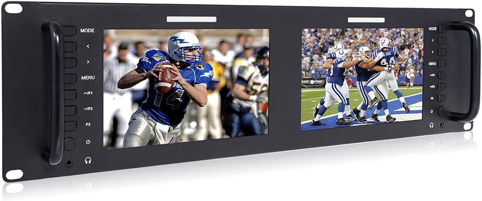 Dual 7 Inch 3RU Broadcast SDI Rack Mount Monitor IPS 1280x800 HD LCD Screen K49447