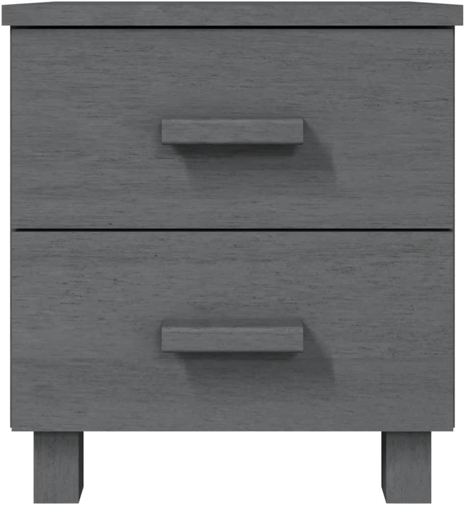 Solid Wood Bedside Cabinets - Dark Gray 2-piece F597723
