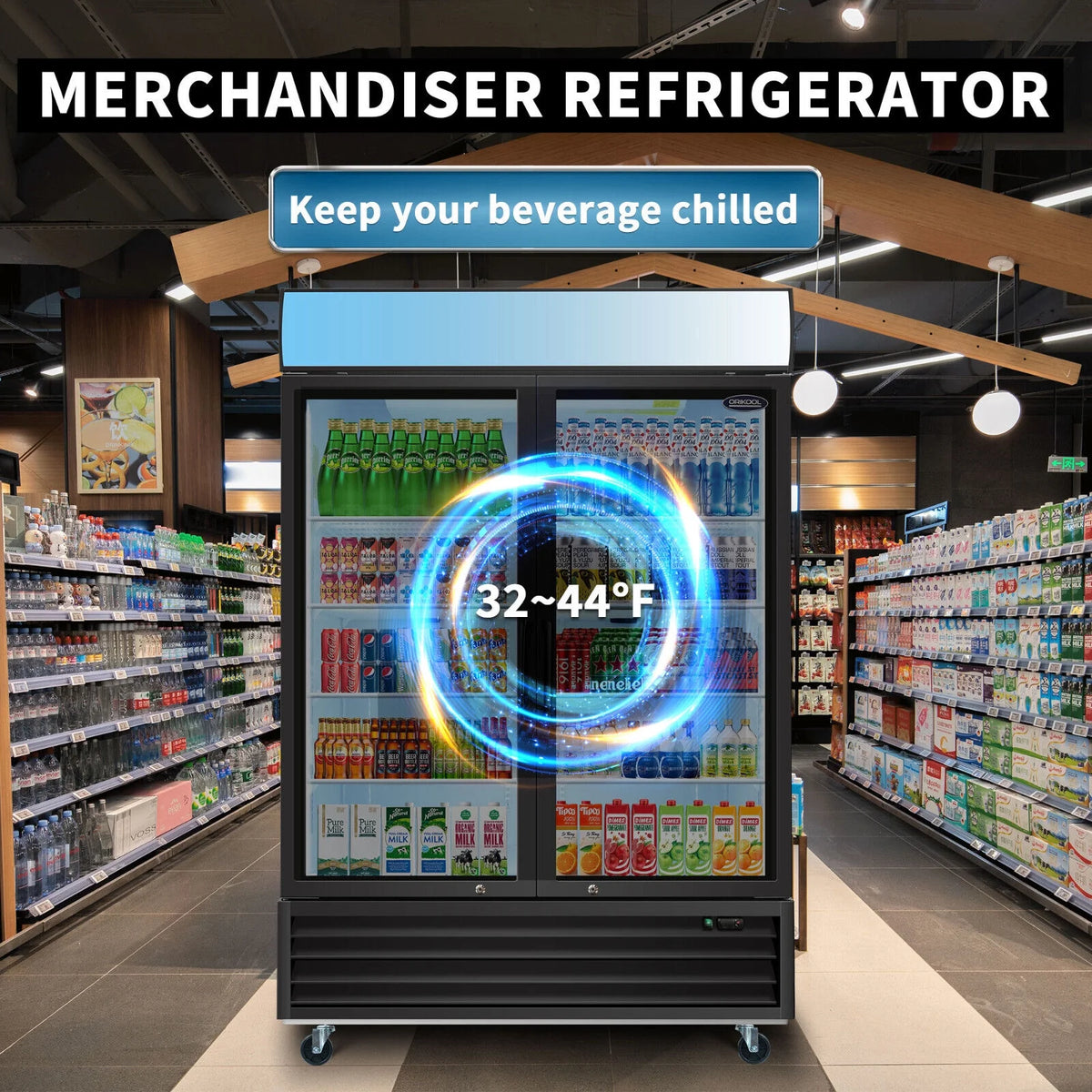 2 Glass Door Refrigerator Cooler F91401