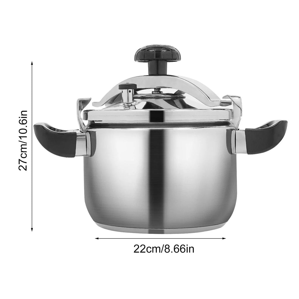 4.5QT Round Stainless Steel Pressure Cooker Cookware Z576945
