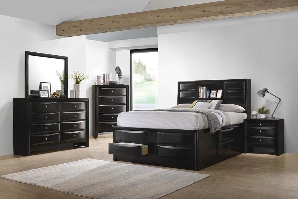Black Eastern King Platform Storage Bed X132