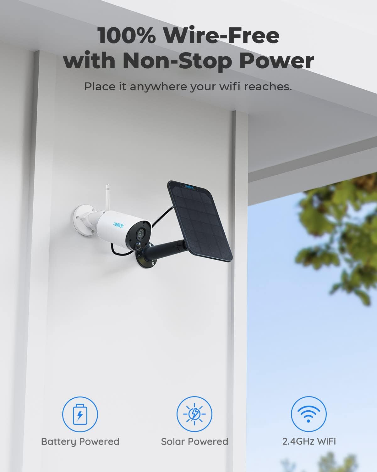 Solar WiFi Camera Security Outdoor Wireless Battery Powered 1080p Night Vision W501