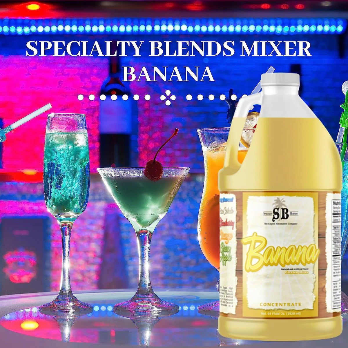 Banana Flavored Syrup Cocktail Mixer Concentrate, 1/2 Gallon Pack of 1 O18699