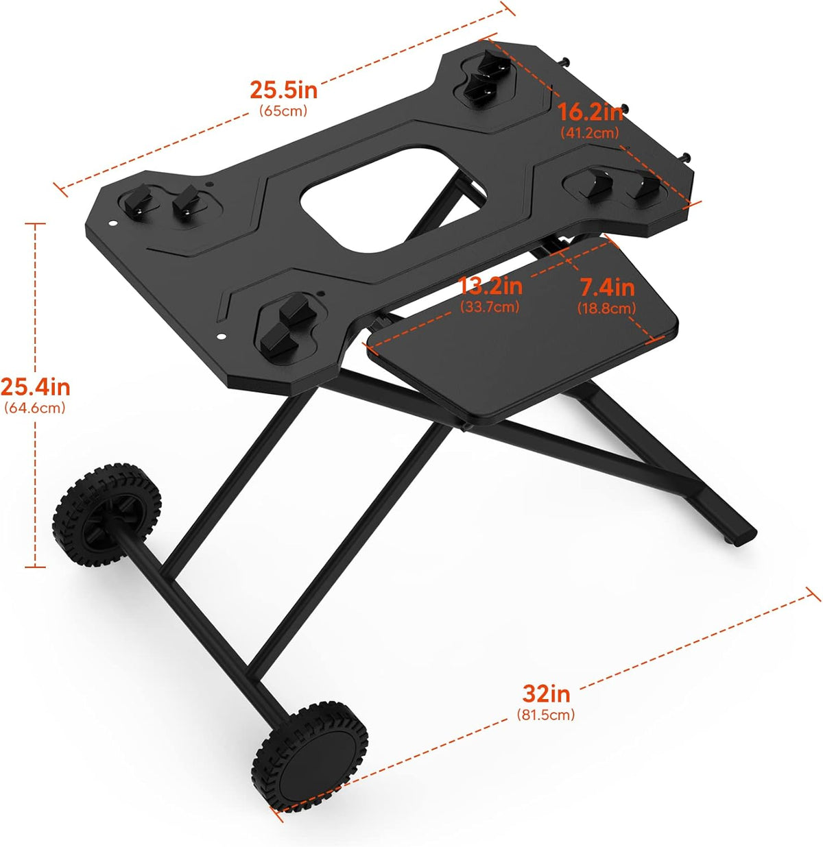 Portable Griddle Stand with Wheel and Shelf V90162