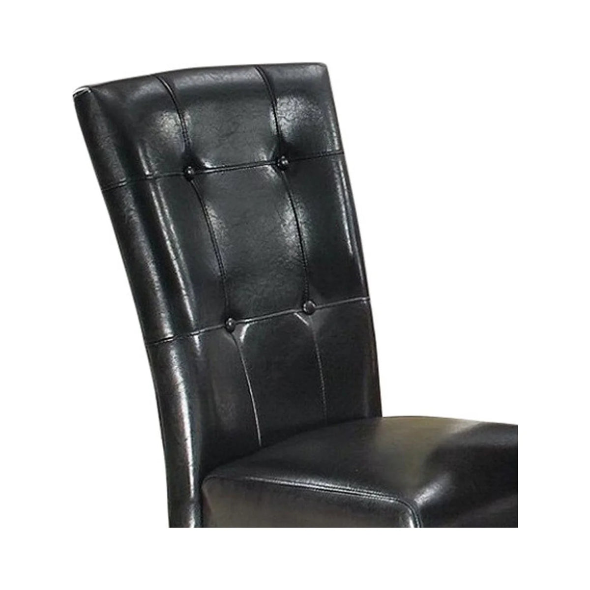 Black Leather Upholstered Dining Chair Set Of 2 G67165