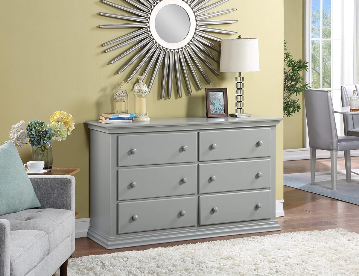 Gray Double Dresser with Six Drawers V90658