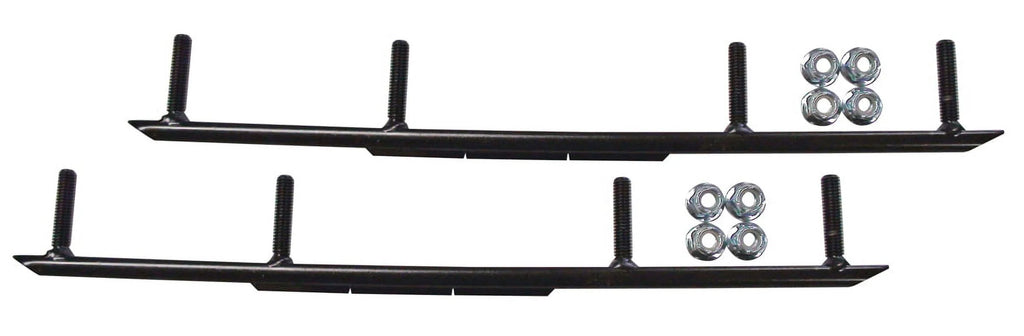 Black MTX Snowmobile Skis with 8" Round Bars Complete Kit B629