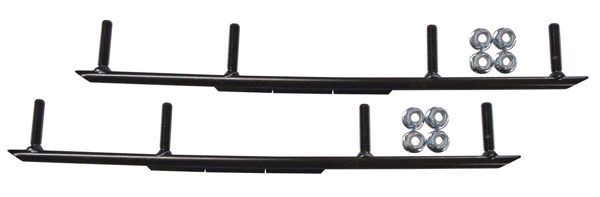 Black MTX Snowmobile Skis with 8" Round Bars Complete Kit B629