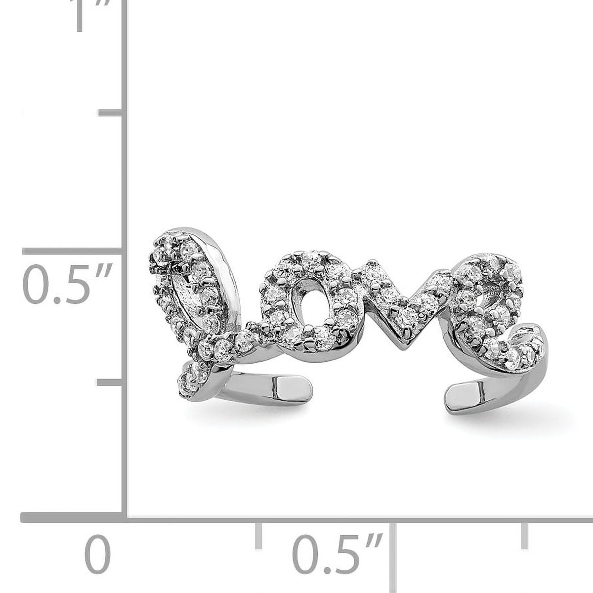 Sterling Silver Rhodium-plated Cubic Zirconia Toe Ring N80198