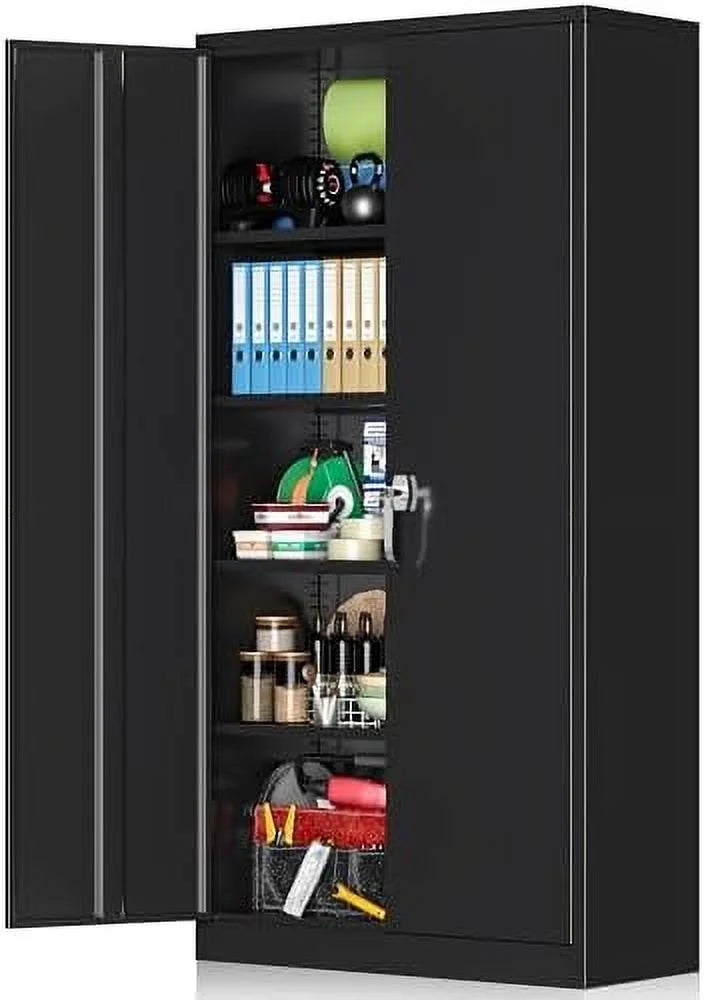 72" Steel Locking Garage Cabinet with Doors and Shelves T5168