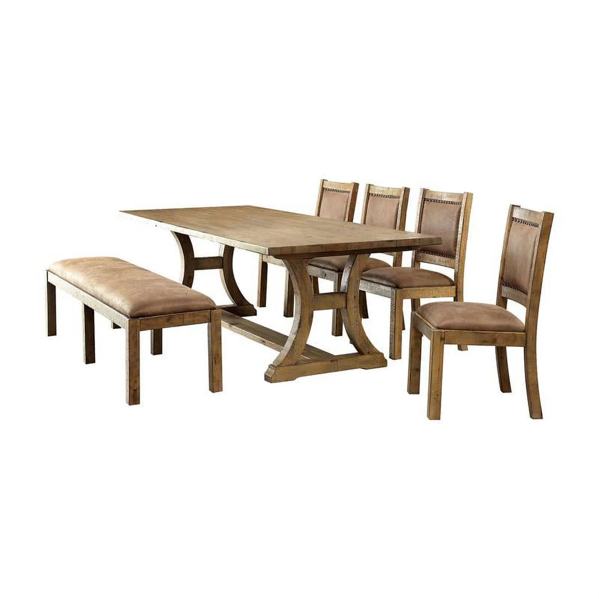 6-Piece Wood 96-inch Dining Set P2057