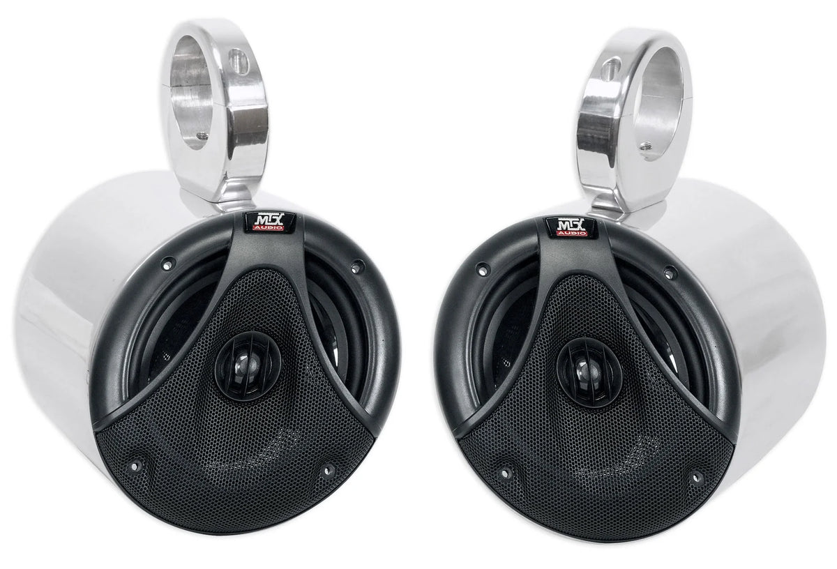 6.5" 150 Watt Silver Marine Boat Wakeboard Tower Speakers L348