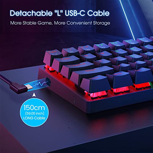 Black 61 Keys Wired Mechanical Gaming Keyboard with Blue Switches V50328