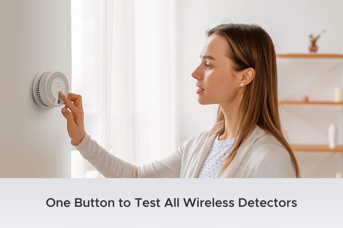 Wireless Interconnected Combination Smoke and Carbon Monoxide Detector, 10-Year Battery, Pack of 3 Q396