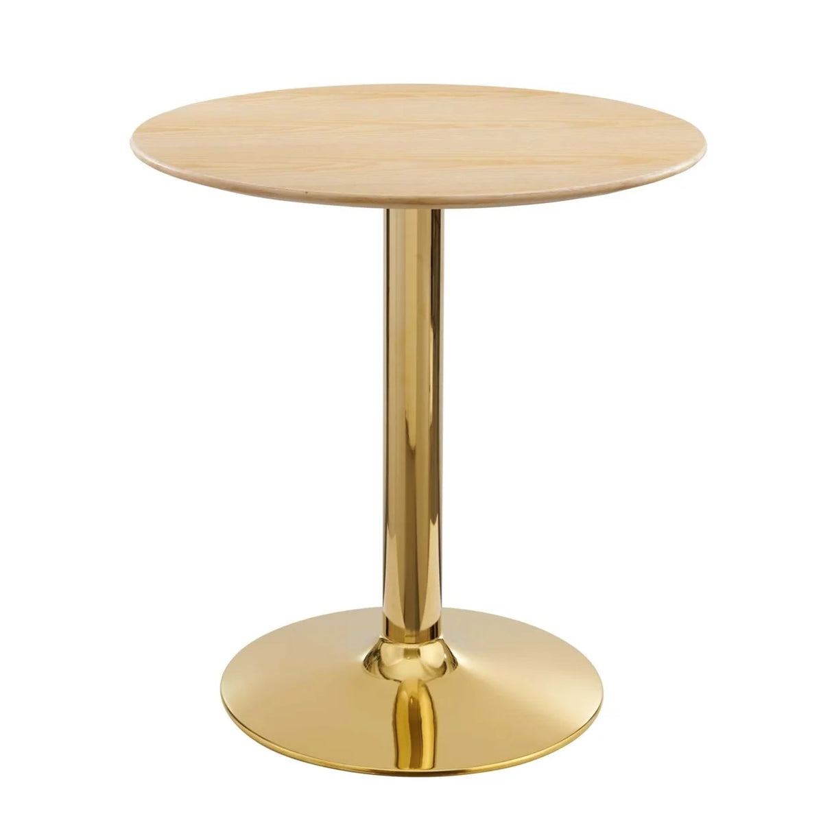 28" Round Wood & Metal Dining Table F39367