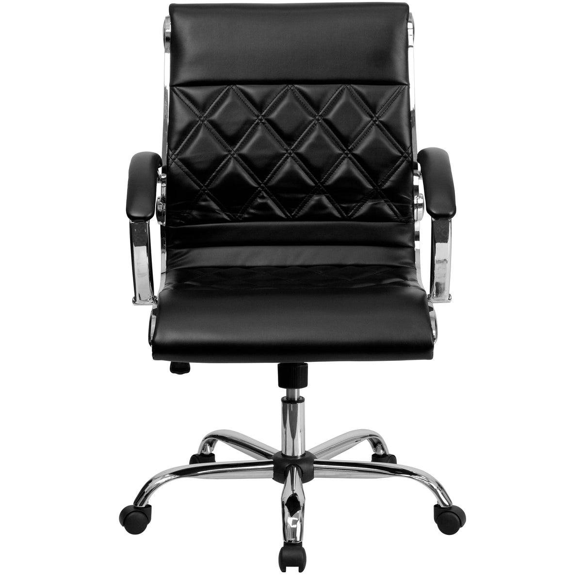 Black Leather Adjustable Swivel Office Chair R3788