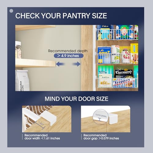 Black 6-Tier Metal Over The Door Pantry Organizer X74115