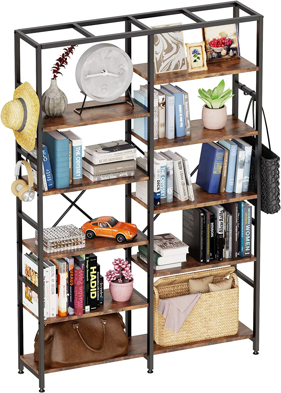 5 Tier Bookcase with 6 Hooks L32400