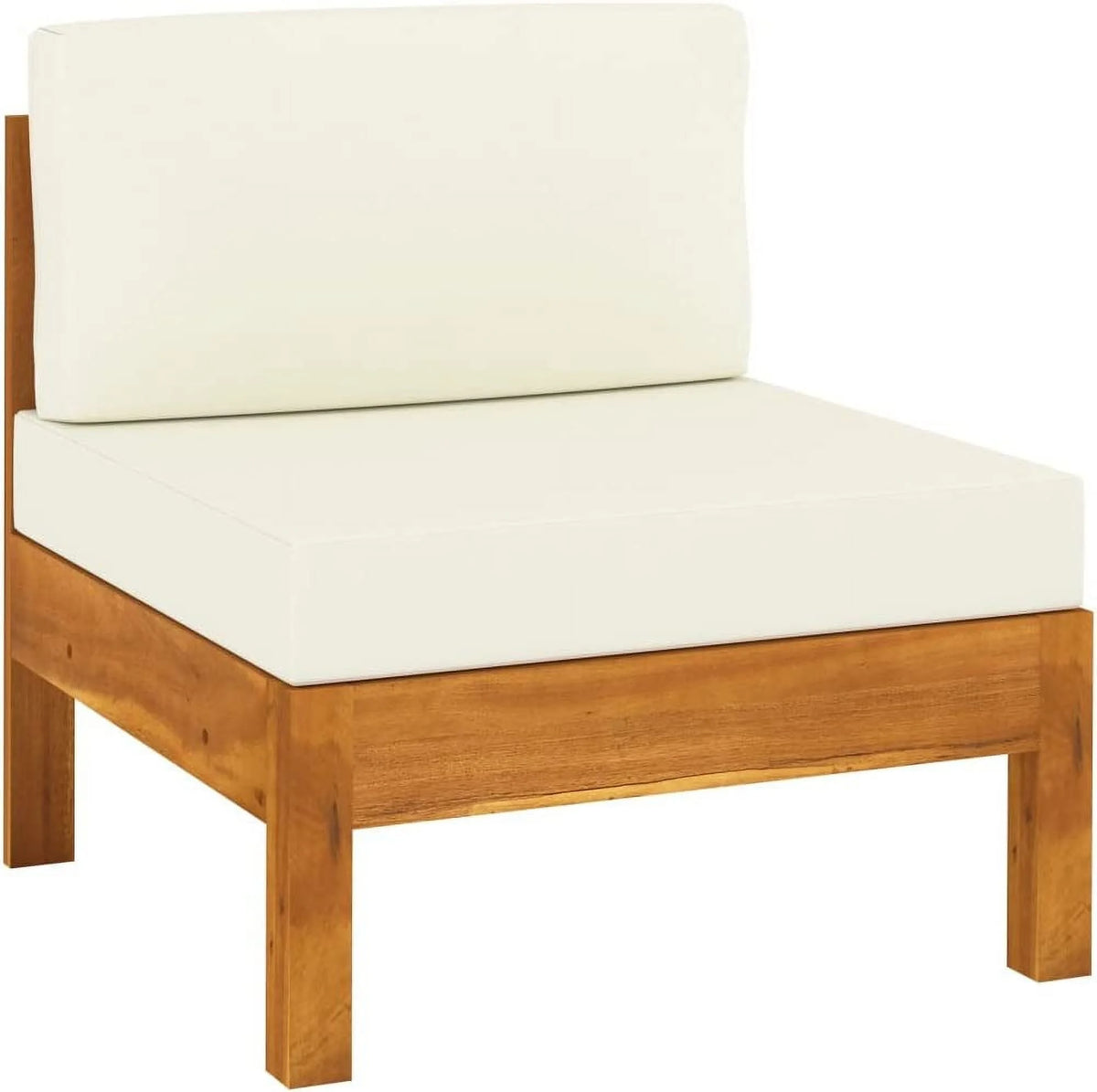 10 Piece Acacia Wood Patio Lounge Set with Cream White Cushions Z5714