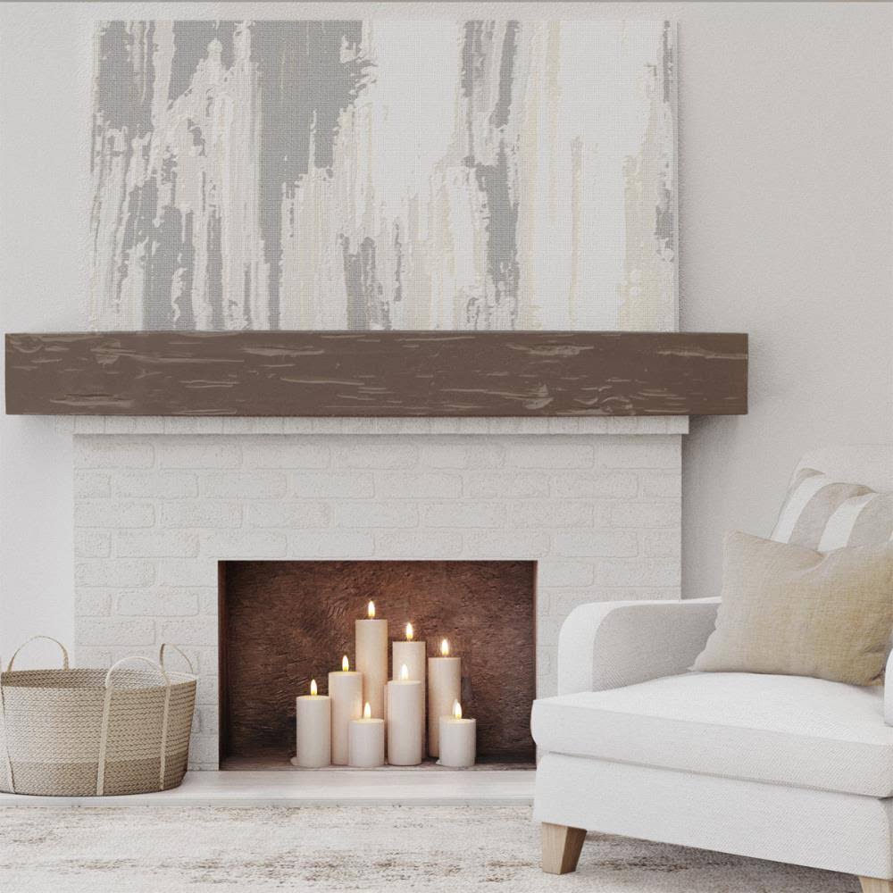 Pecky Cypress Faux Wood Fireplace Mantel, Vintage Mahogany D7975