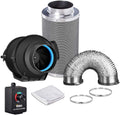 8 Inch 500 CFM Inline Fan with Variable Speed Controller Carbon Filter 25 Feet Ducting Combo G75300