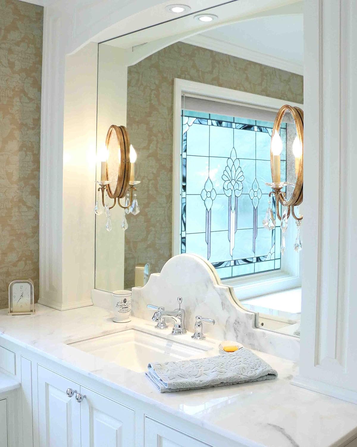 Bronze 6-Light Crystal Candle Chandelier V4662