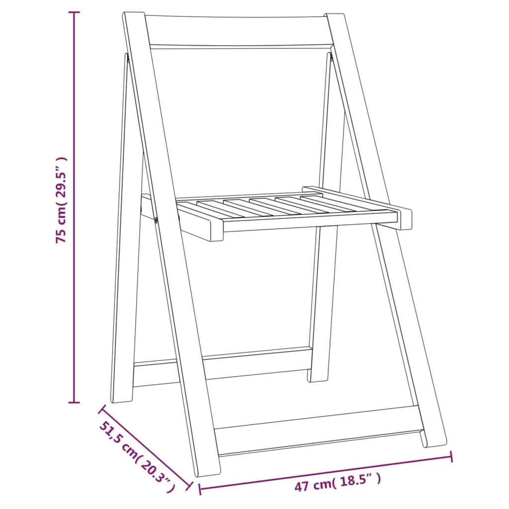 Folding Garden Chairs 6 pcs Solid Wood Acacia U640