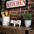 Ceramic Standing Beef Cut Chart Figurine Gloss Finish White I979172