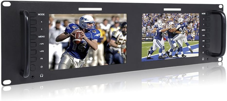 Dual 7 Inch 3RU Broadcast SDI Rack Mount Monitor IPS 1280x800 HD LCD Screen K49447