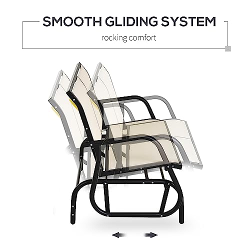 2-Person Outdoor Glider Bench Black R887814
