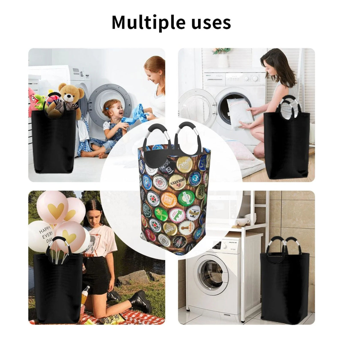 Large Canvas Fabric Laundry Hamper I420