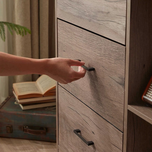 4 Drawer Dresser with Clothes Rack and Shelves V197
