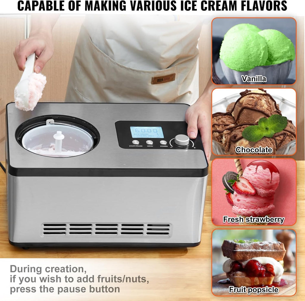 Stainless Steel Automatic Ice Cream Maker, 2 Quart F6861