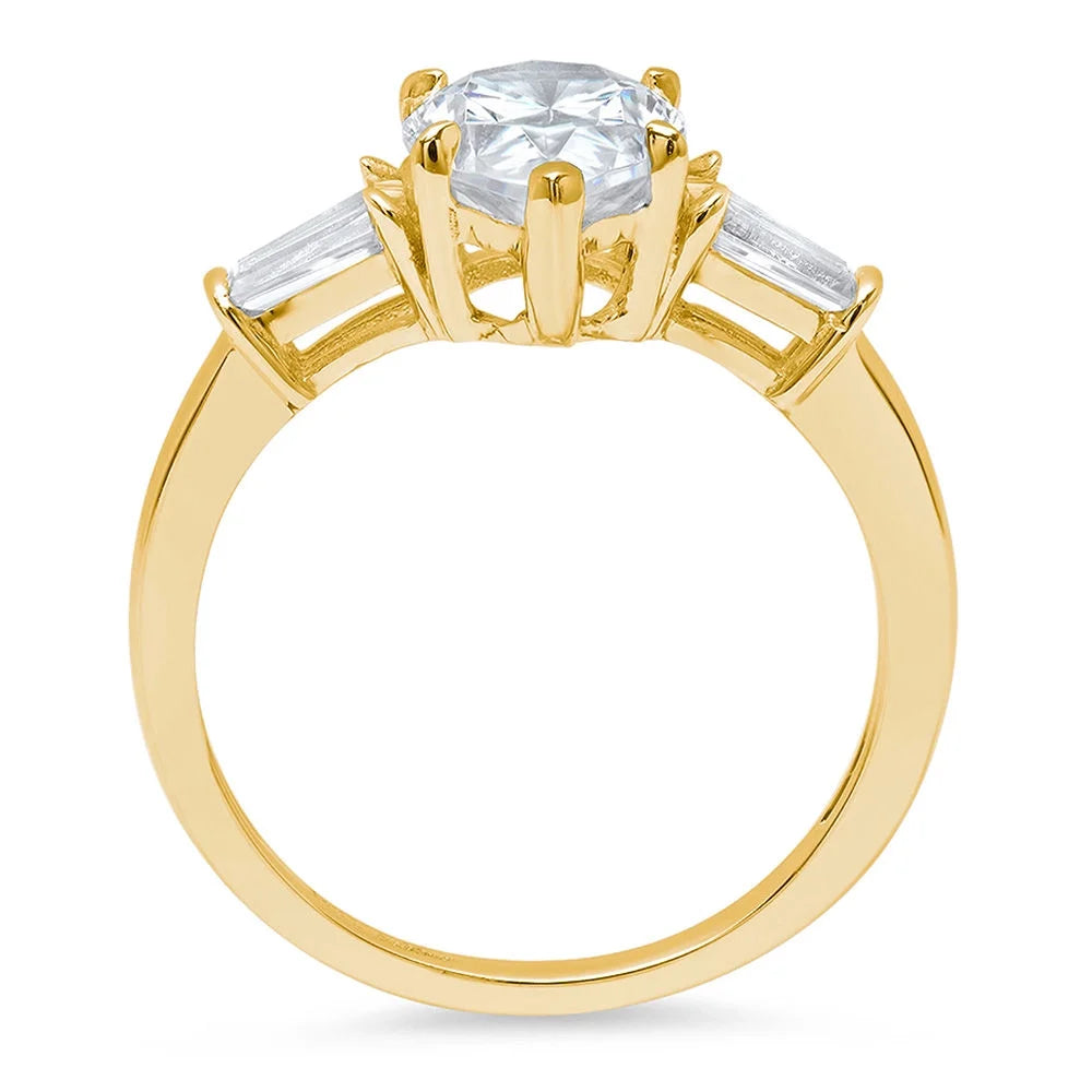 14K Yellow Gold Three-Stone Diamond Engagement Ring L13907