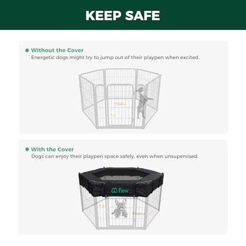 Black 24 Inch 8 Panel Heavy Duty Dog Playpen T201