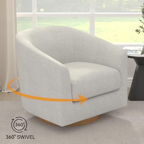 Fog Grey Swivel Barrel-Curved Upholstered Accent Chair J880157