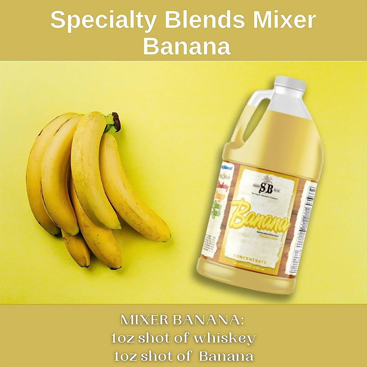 Banana Flavored Syrup Cocktail Mixer Concentrate, 1/2 Gallon Pack of 1 O18699