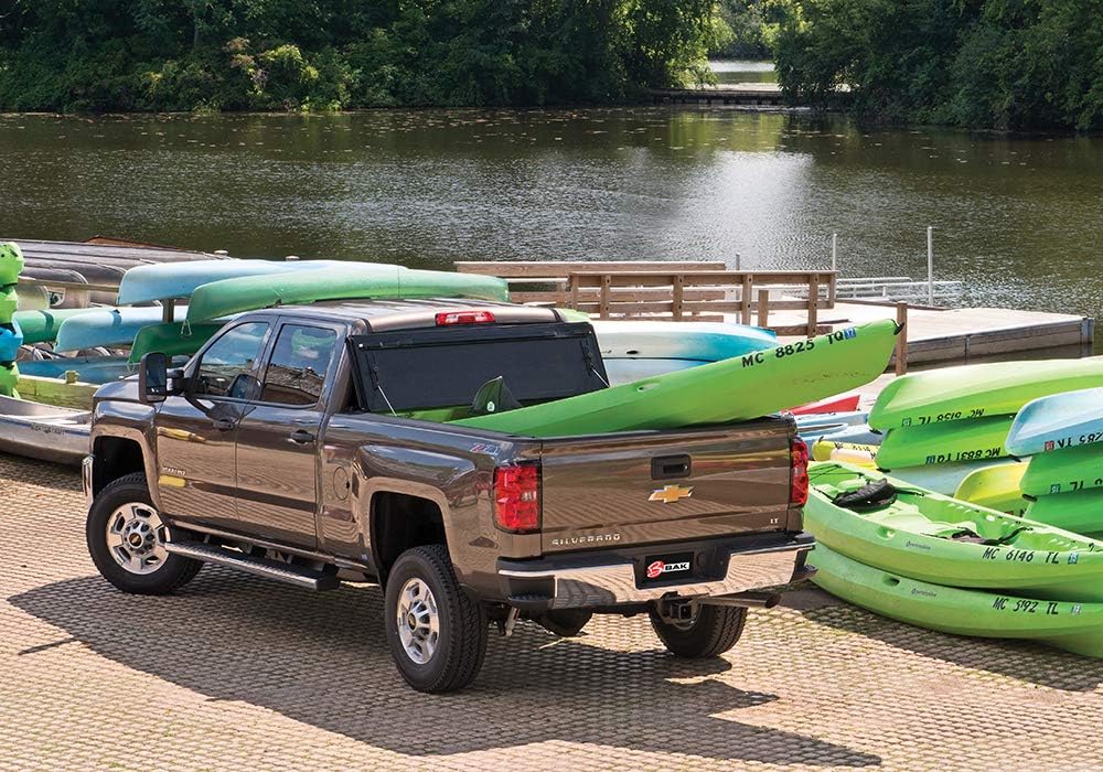 Black Hard Folding Truck Bed Tonneau Cover O5569